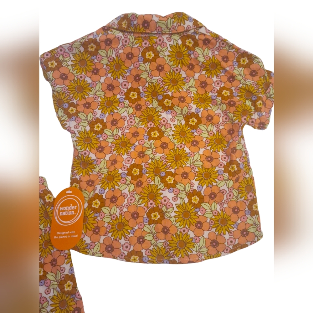Toddler Girls’ Elevated Shirt and Shorts Set from Wonder Nation NWT 5T - Picture 6 of 8
